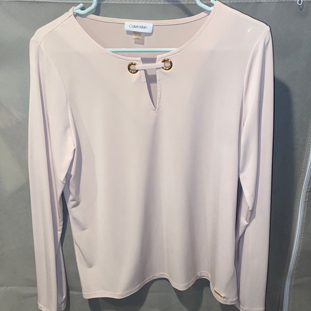 Pink Calvin Klein Women’s Silk Blouse - Size Medium, like new!